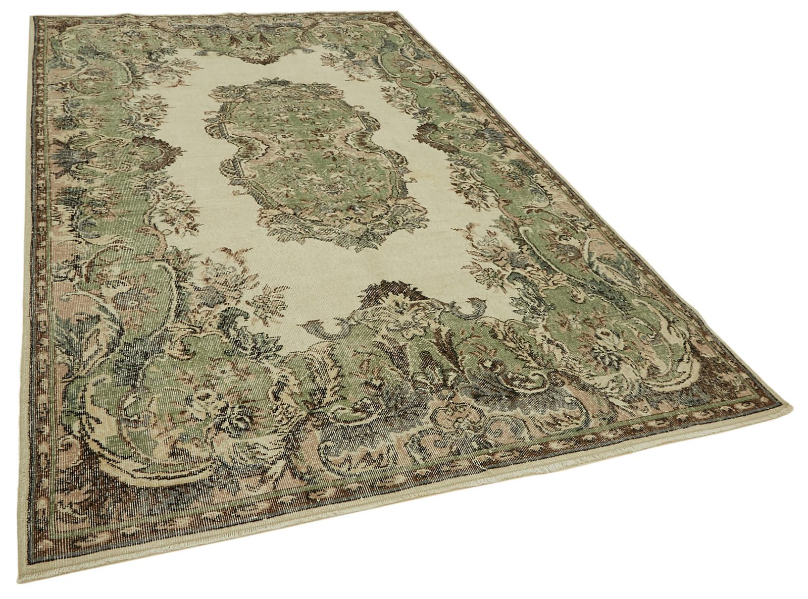Handmade Beige Turkish Vintage Area Rug 195 Cm X 307 Cm photo furniture