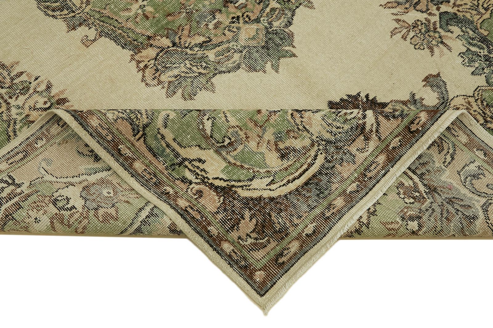 Handmade Beige Turkish Vintage Area Rug 195 Cm X 307 Cm photo vinterior