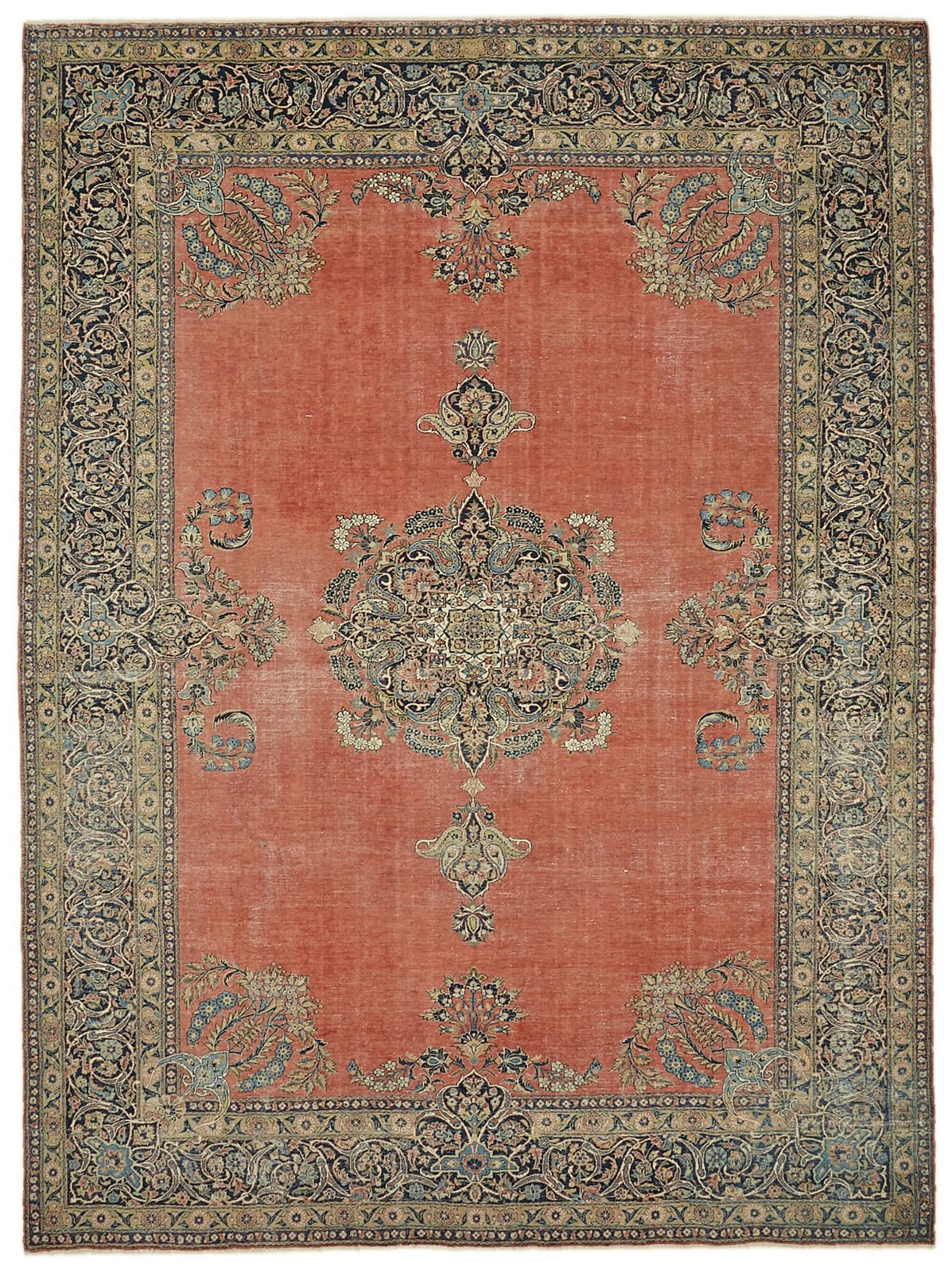 Handmade Red Vintage Large Area Rug 270 Cm X 365 Cm
