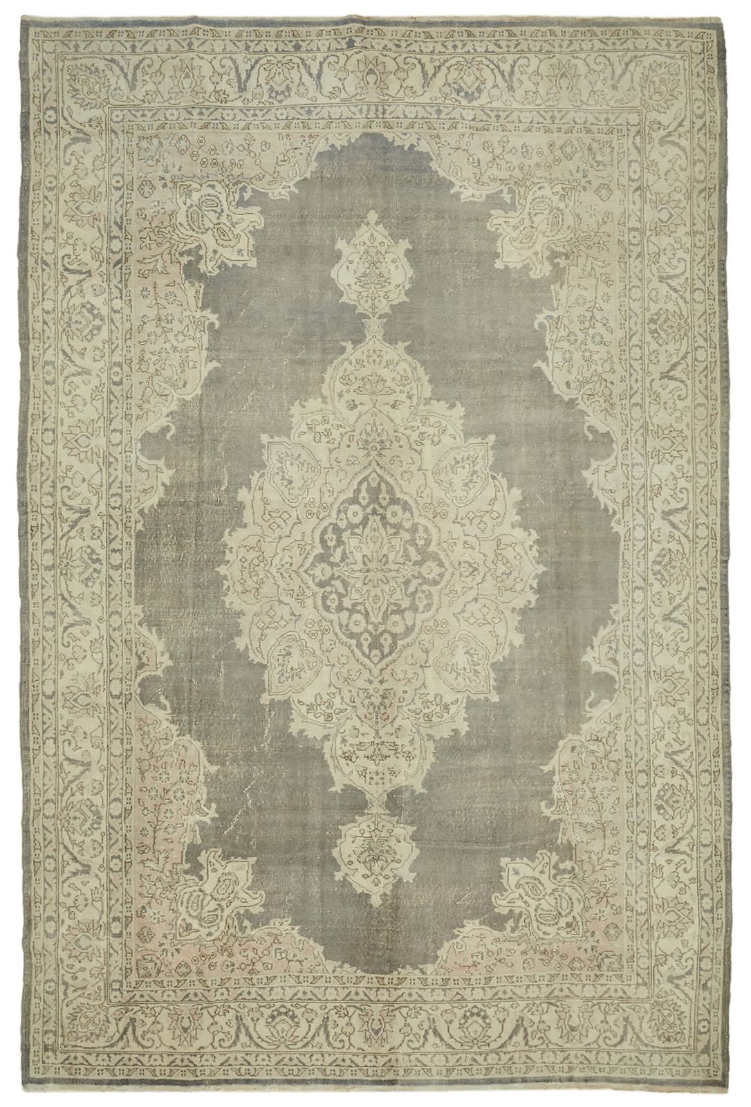 Handmade Beige Vintage Large Area Rug 258 Cm X 403 Cm