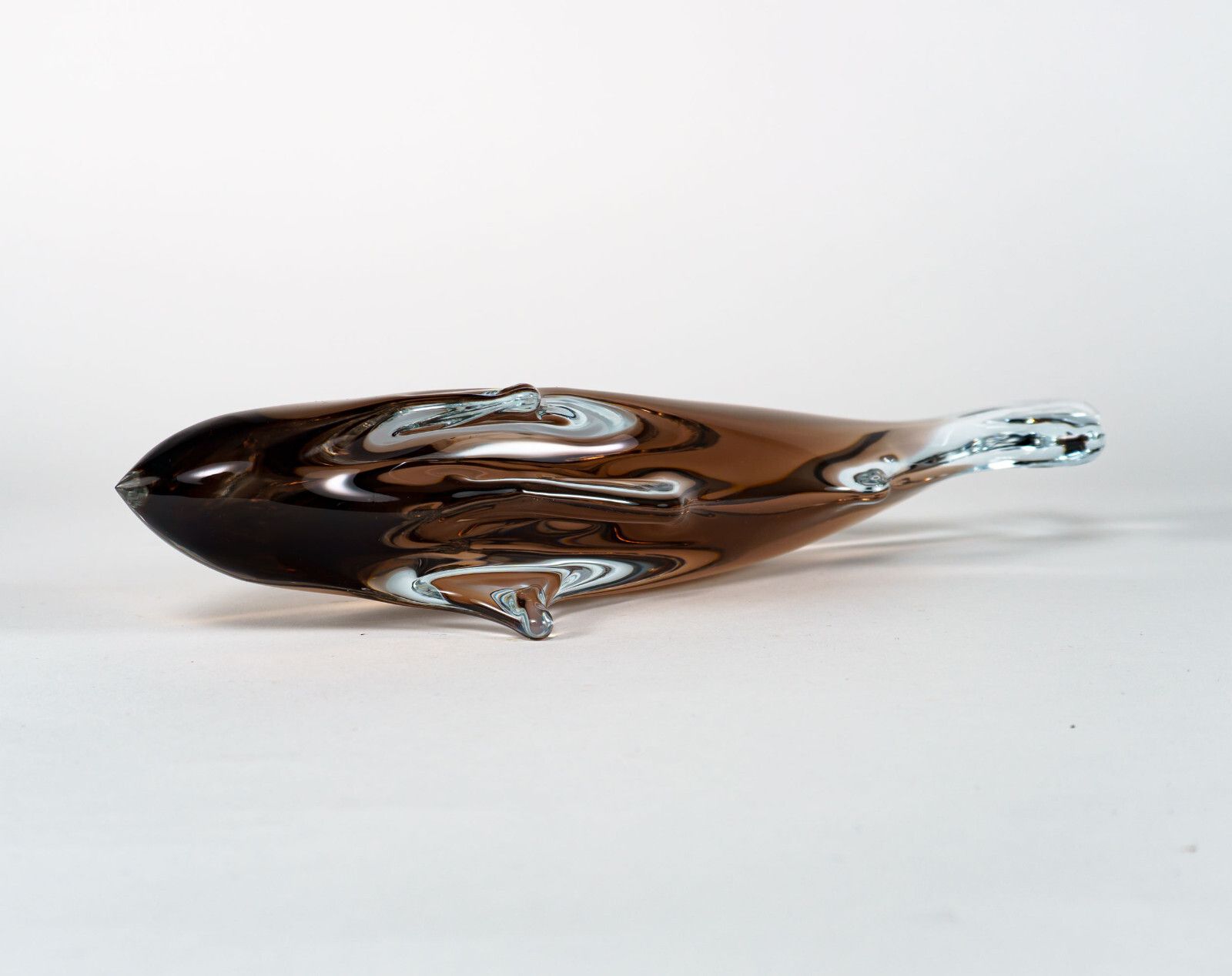 Vintage 1960s Czech Zbs Miroslav Janku Cased Glass Fish Sculpture photo Home Decor