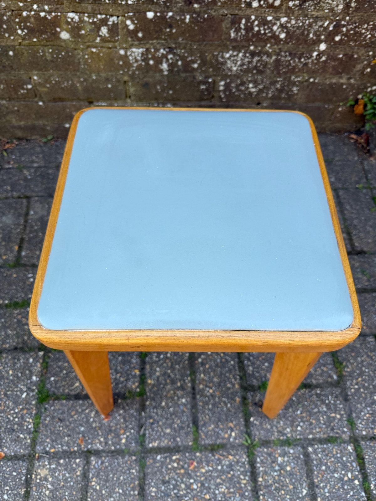 Mid Century Ben Chair Ltd Beech Stool With Vinyl Top   Vgc   Original Early Retro Scandi Stool photo vintage