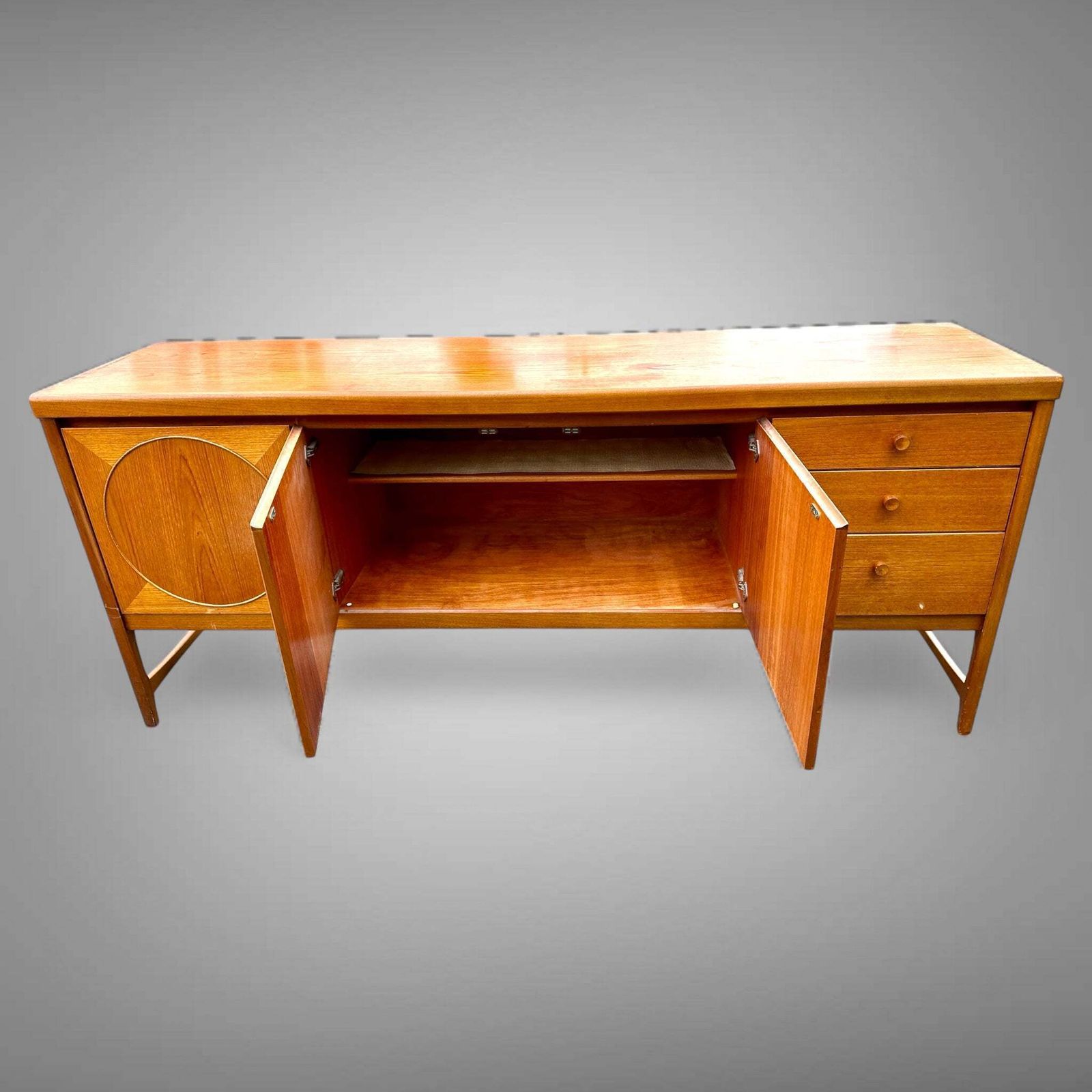 Beautiful Mid Century Danish Design Grained Teak Side Board/Console Designed By Patrick Lee Circa 1960 photo 1350.0