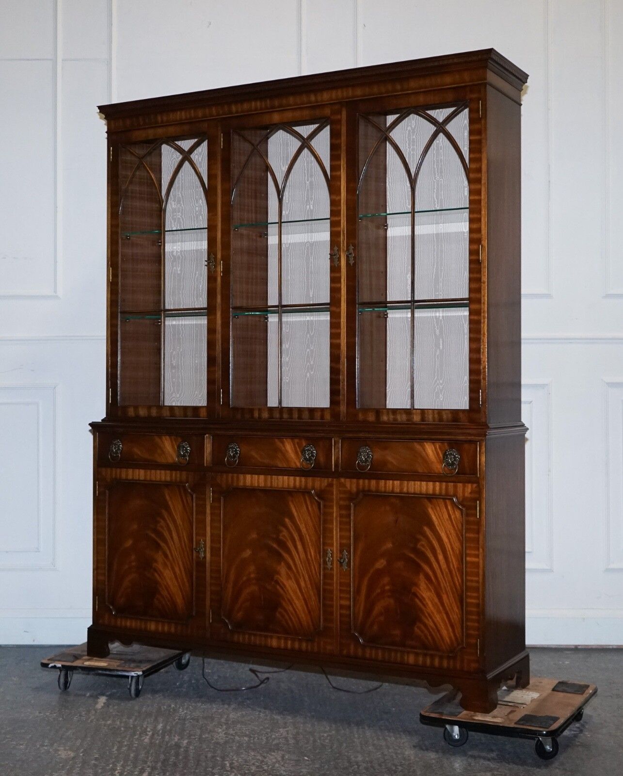 Bevan Funnel Georgian Style Display Cabinet Bookcase Glass Shelves And Lights photo furniture