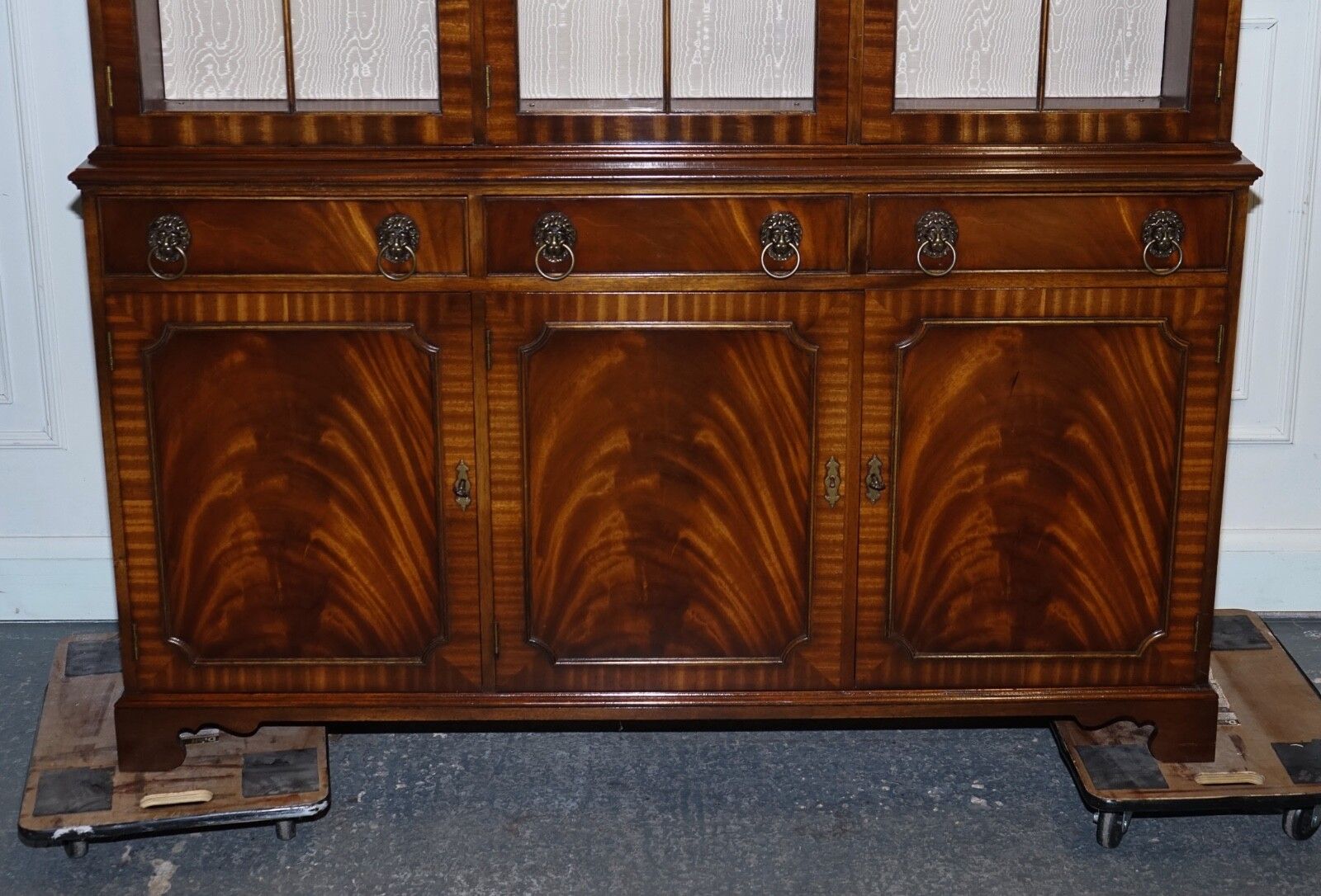 Bevan Funnel Georgian Style Display Cabinet Bookcase Glass Shelves And Lights photo vintage