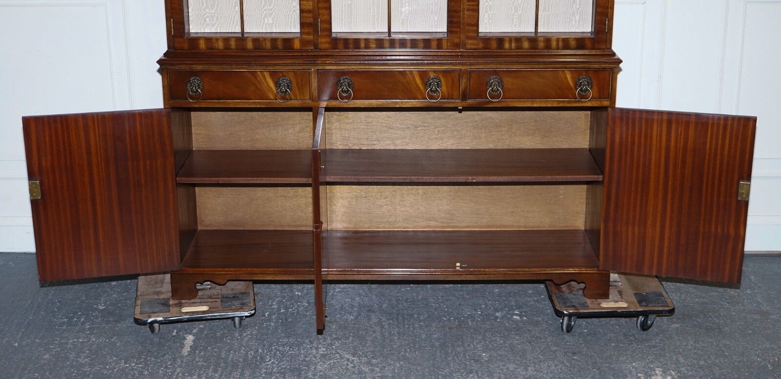 photo buy Bevan Funnel Georgian Style Display Cabinet Bookcase Glass Shelves And Lights