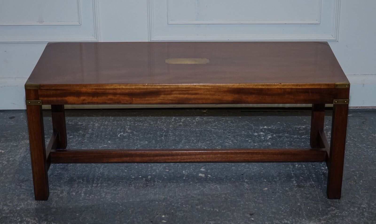 1150.0 Vintage Harrods Reh Kennedy Military Campaign Coffee Table Brass Fittings photo