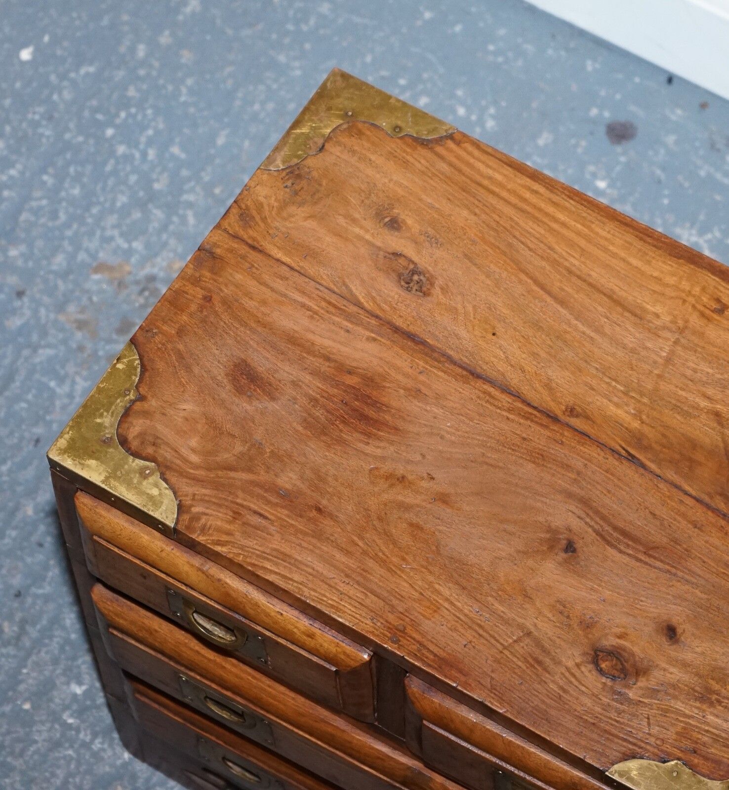 2500.0 Pair Vintage Military Campaign Bedside Tables Nightstands photo