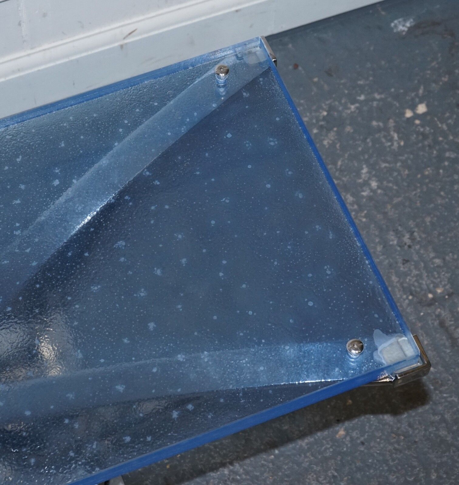 photo buy Rare Custom Hand Made Glass Marine Grade Stainless Steel Coffee Table By Soliart