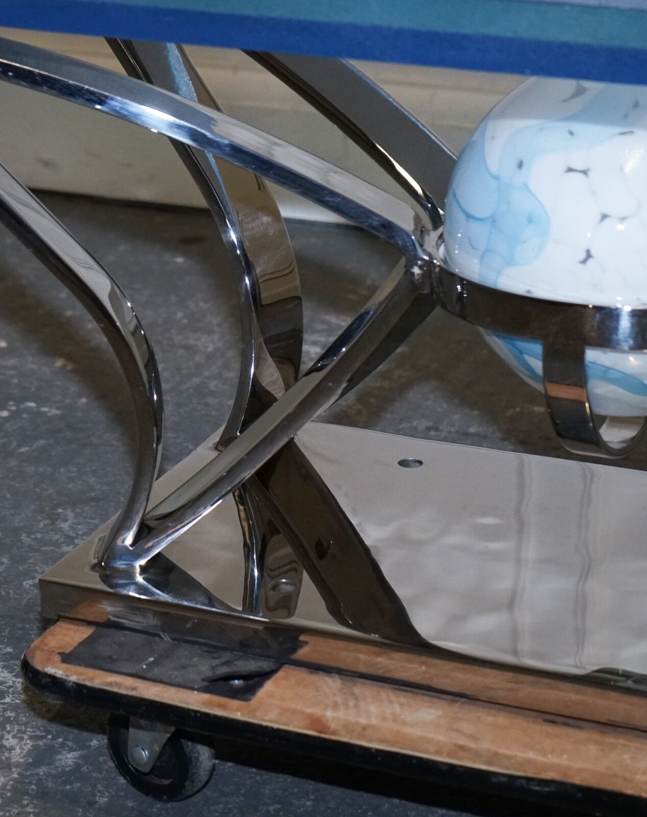 Rare Custom Hand Made Glass Marine Grade Stainless Steel Coffee Table By Soliart photo buy