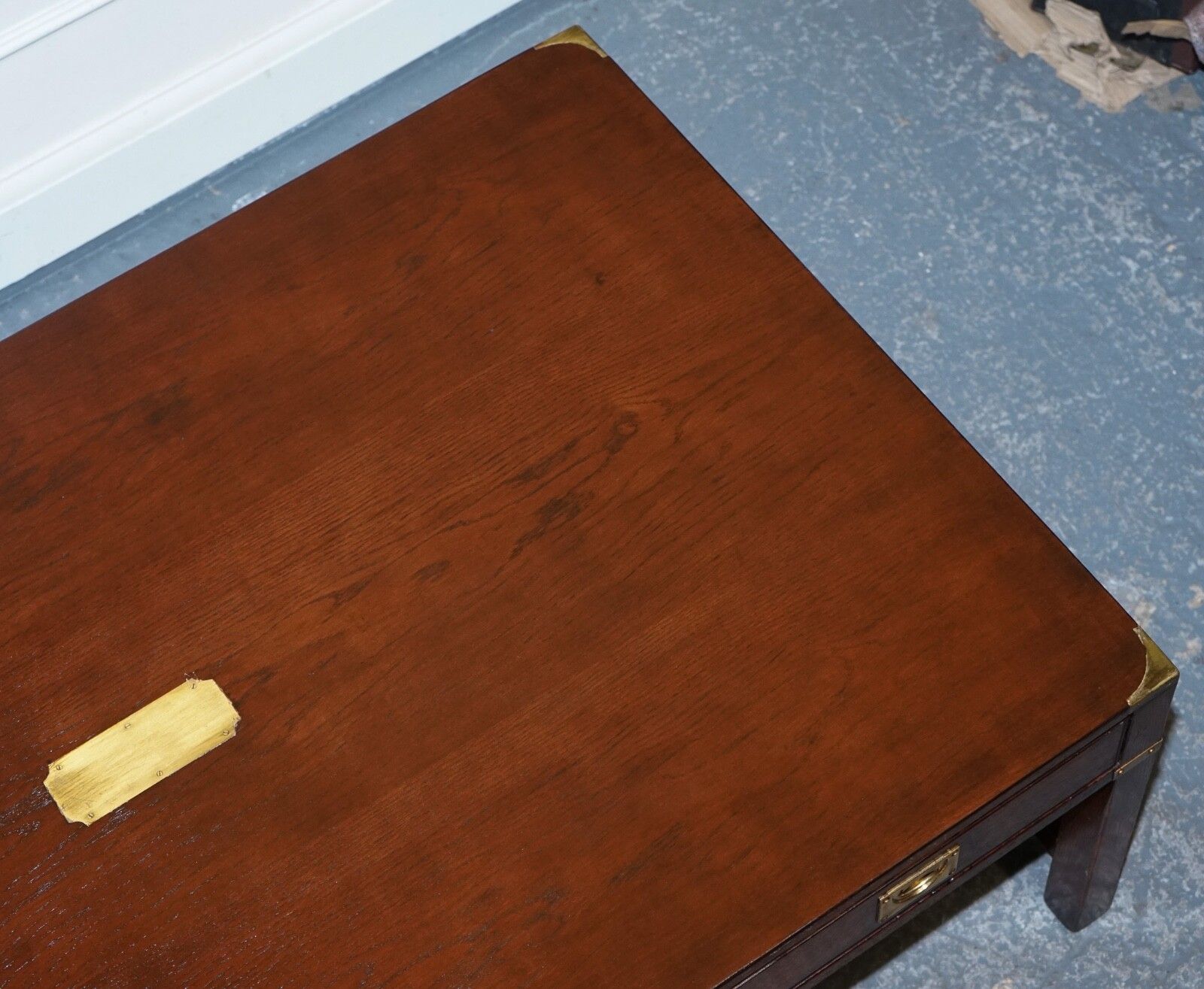 photo vinterior Stunning Military Campaign Reh Kennedy Coffee Table With Three Deep Drawers