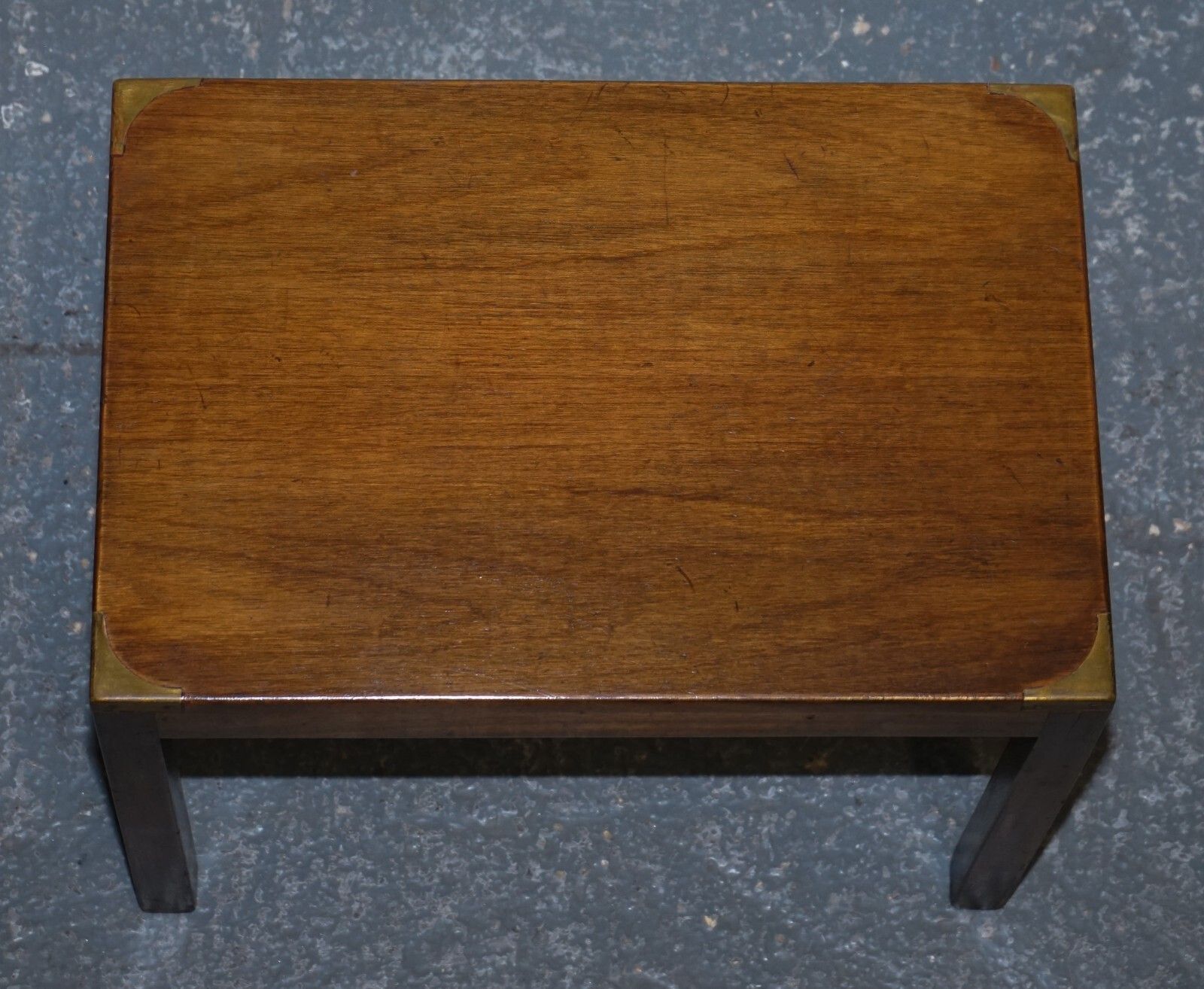 photo for sale Vintage London Harrods Kennedy Military Campaign Nest Of Two Tables Brass Detail