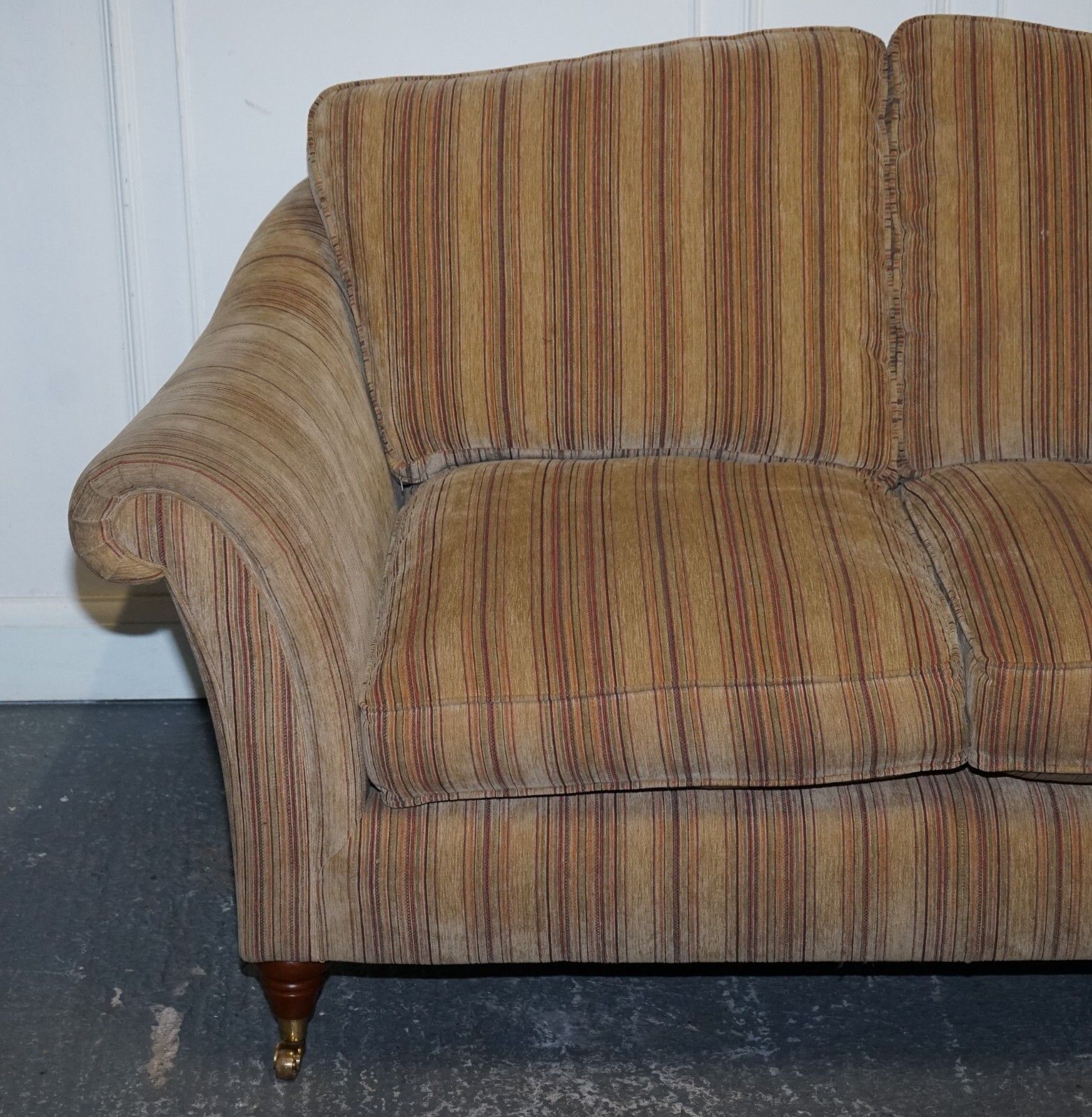 Vintage Parker Knoll Westbury 2 Seater Fabric Sofa With Castor Feet photo Furniture