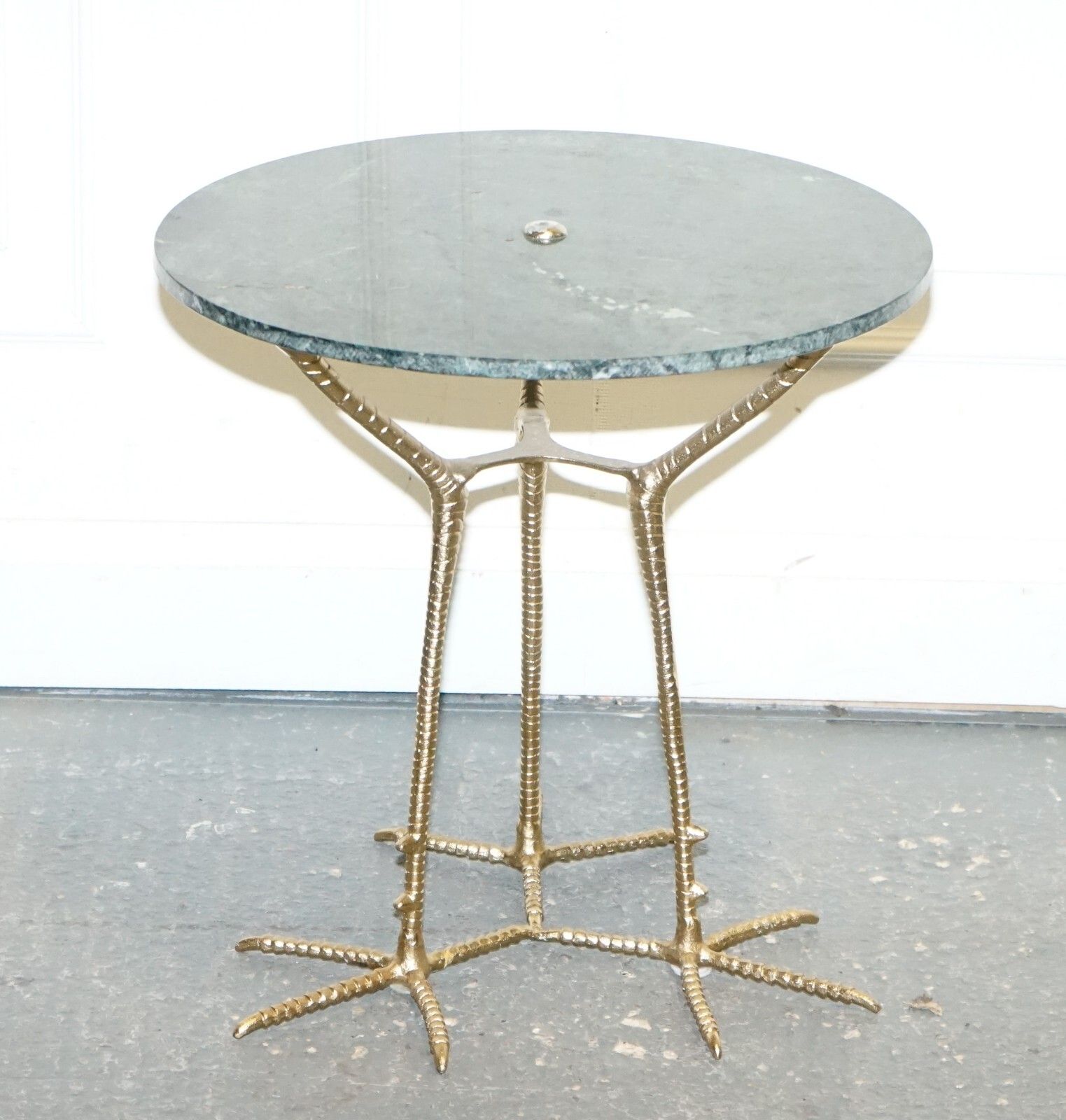 Beautiful Showroom Green Marble Gold Bird Feet Display Side Plant Lamp Table photo furniture