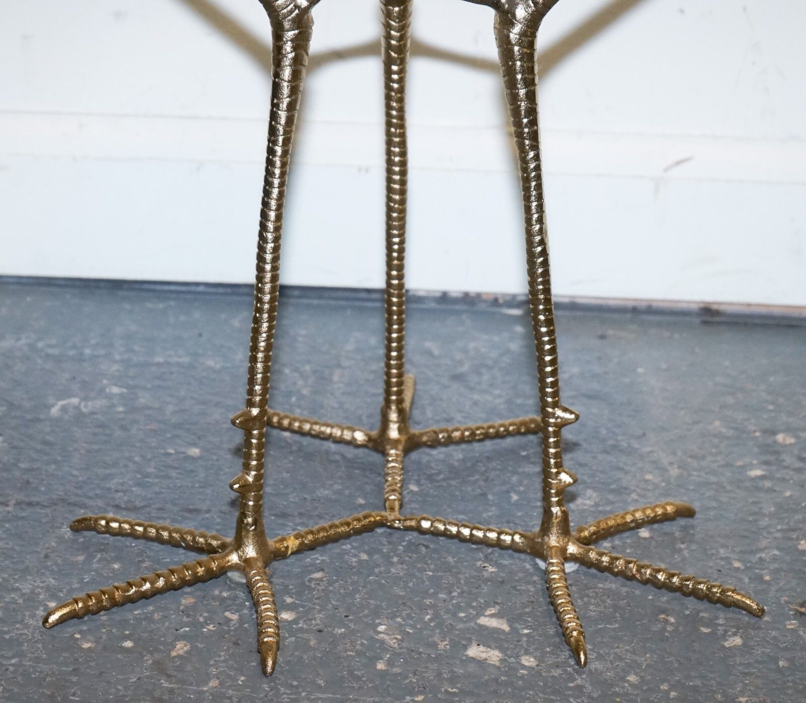 Beautiful Showroom Green Marble Gold Bird Feet Display Side Plant Lamp Table photo Furniture