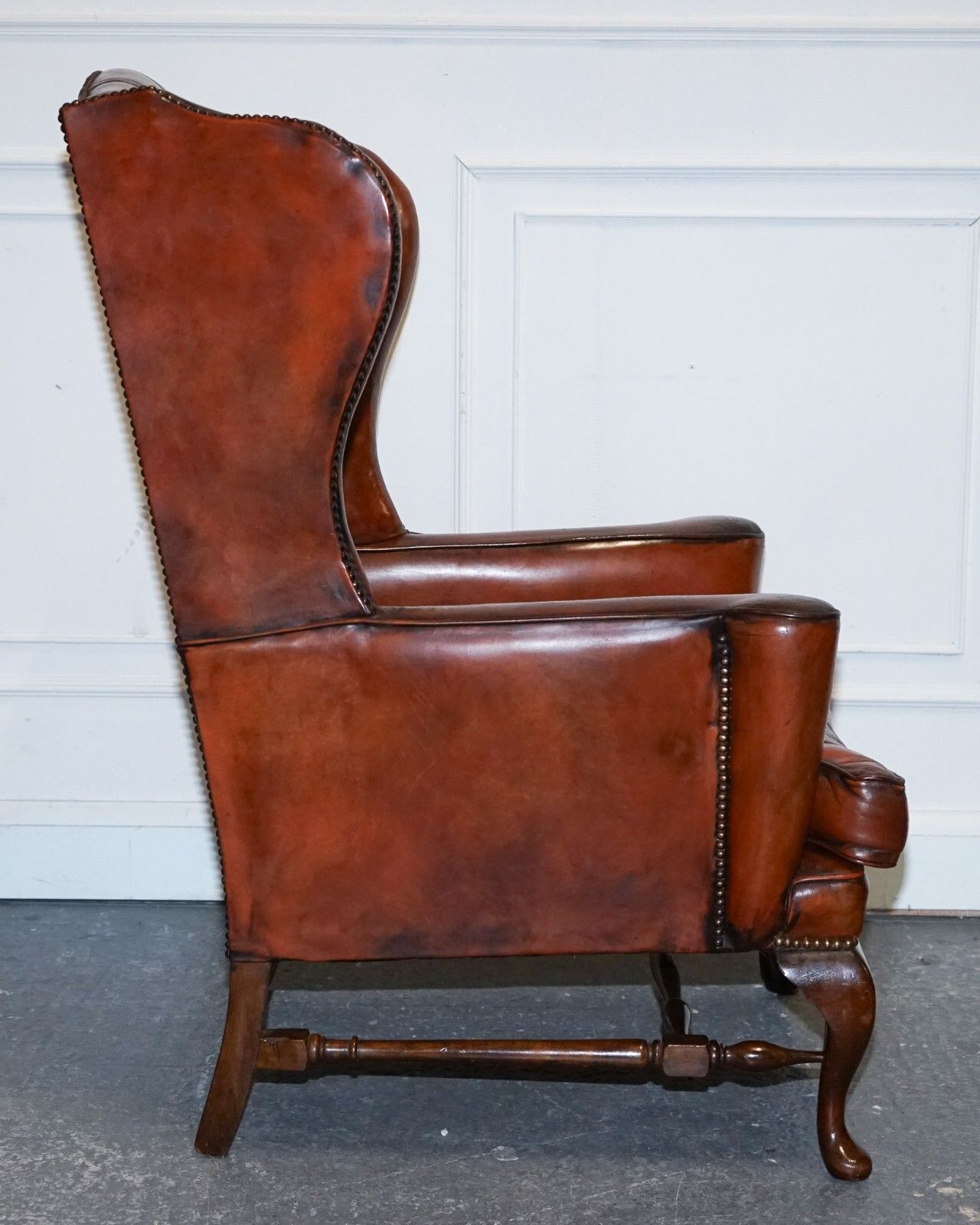 photo buy Pair Of William Morris Flat Arm Chesterfield Wingback Bordeaux Armchairs