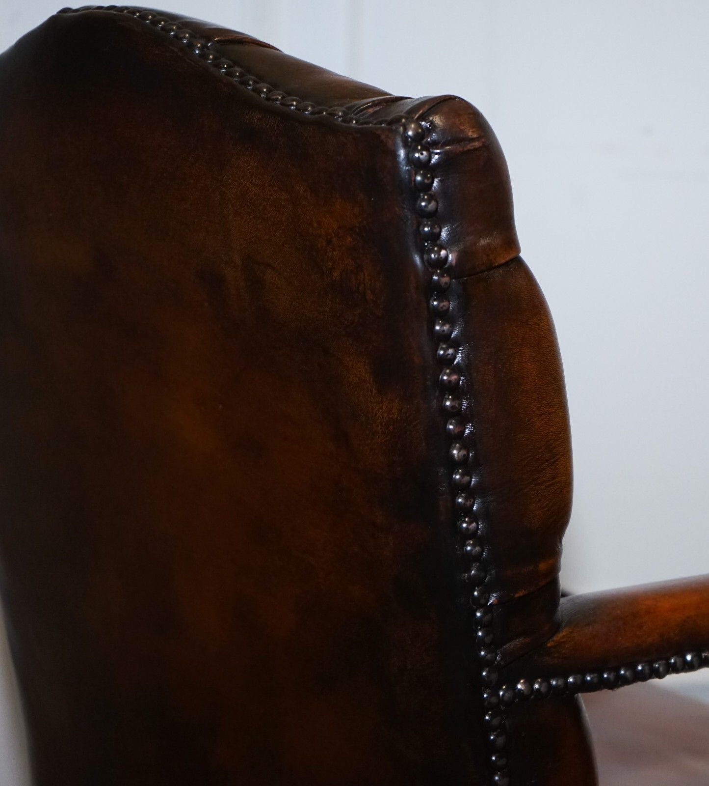 Furniture Rare Cigar Brown Leather Chesterfield Directions Conference Leather Chair photo
