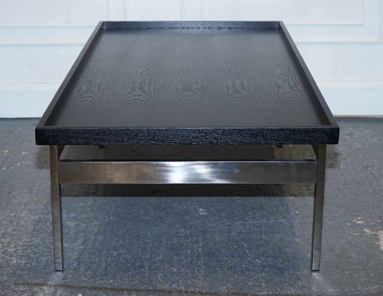 Casa Padrino Art Deco Style Black Top And Stainless Steel Coffee Table photo vintage