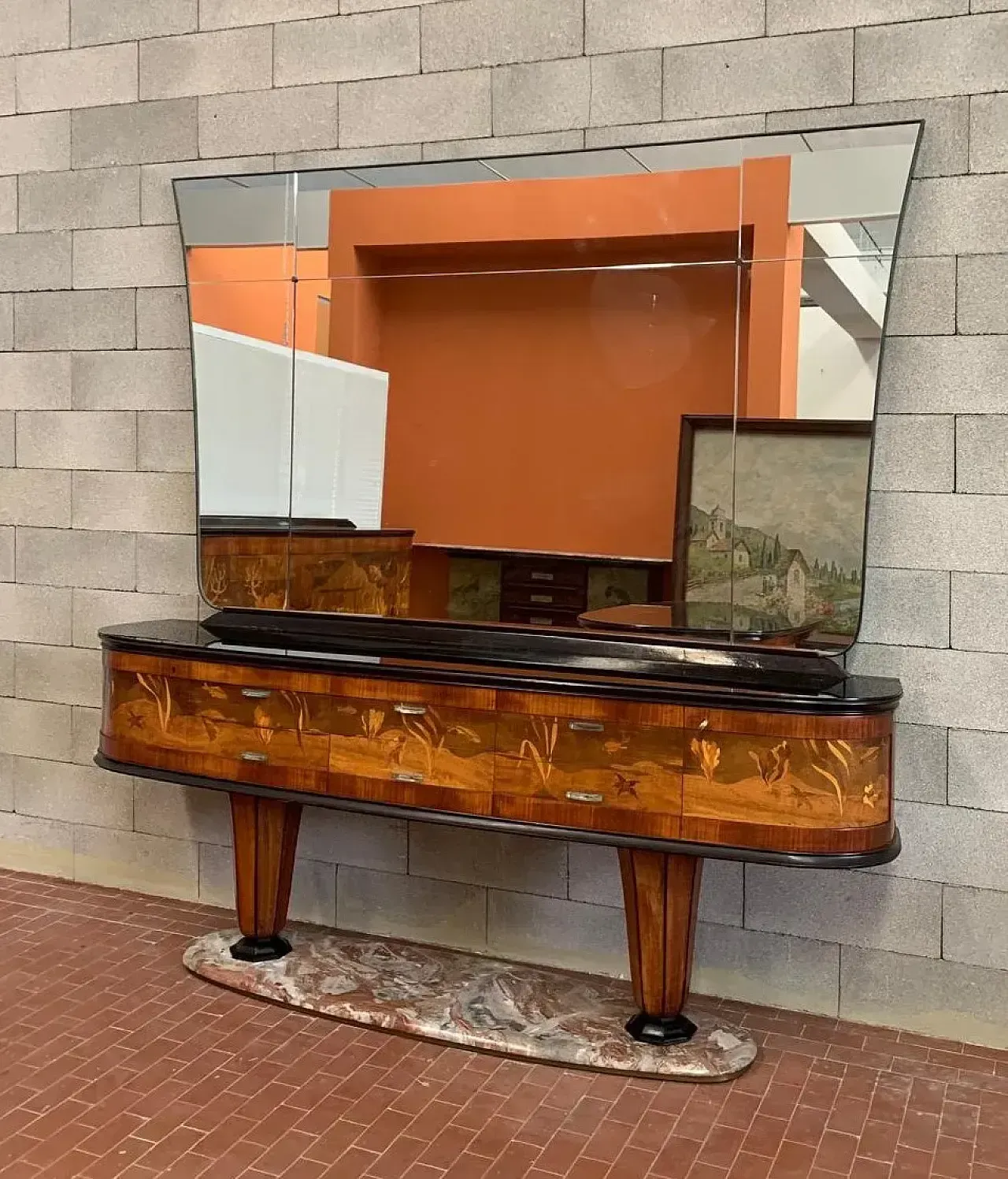 Sideboard With Mirror By Dassi Mobili Moderni, 2 Set photo furniture