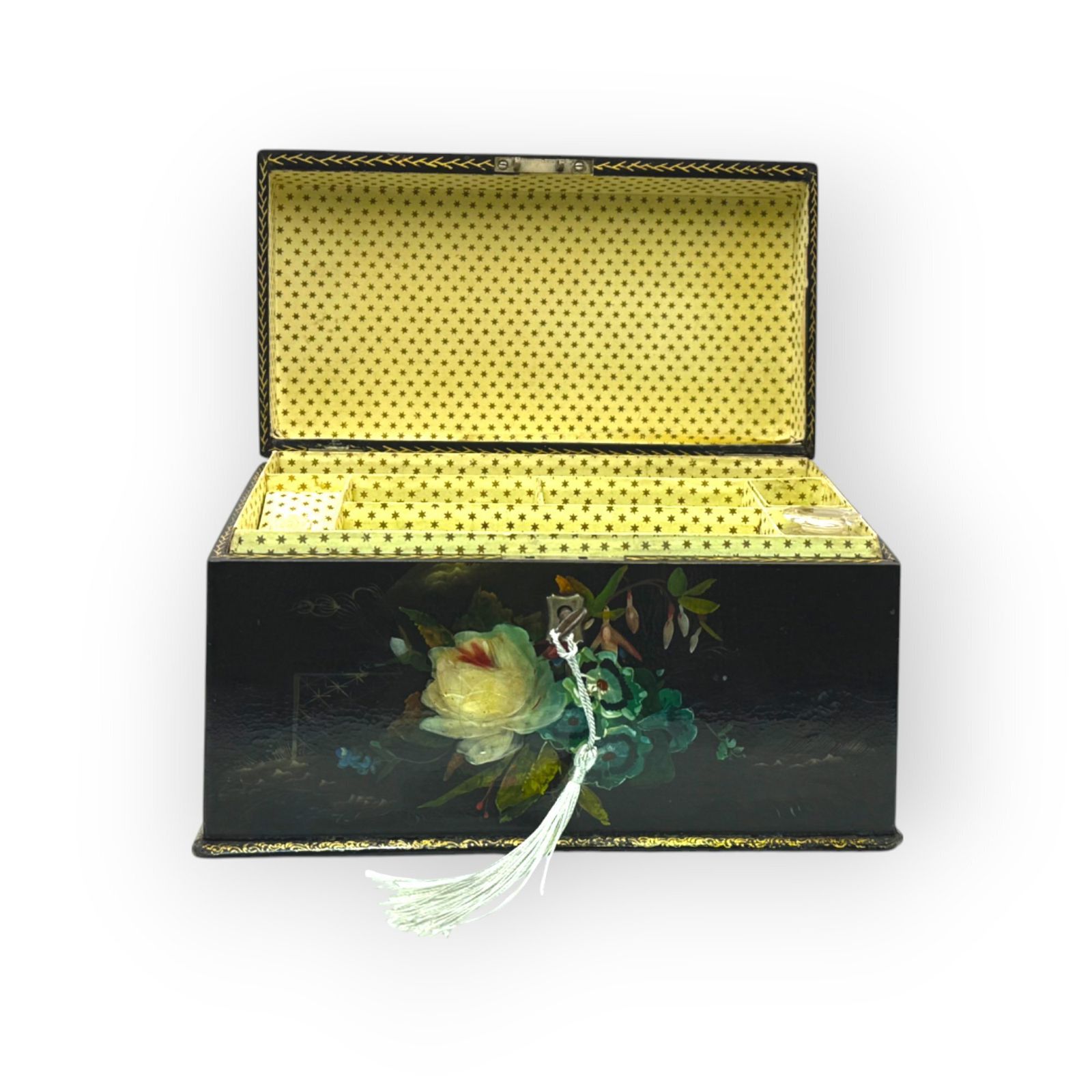 Victorian Papier Mache Painted Stationary Box, C.1890 photo buy