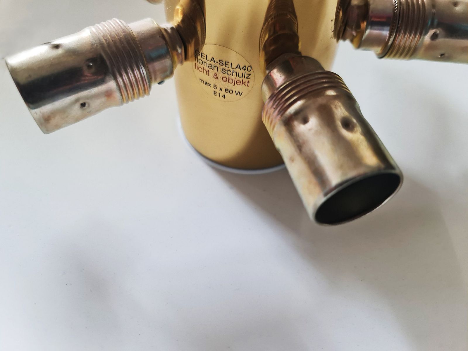 Gela Sela 40 Gilded Brass Flush Mount Light By Florian Schulz, Germany, 1960 photo vinterior