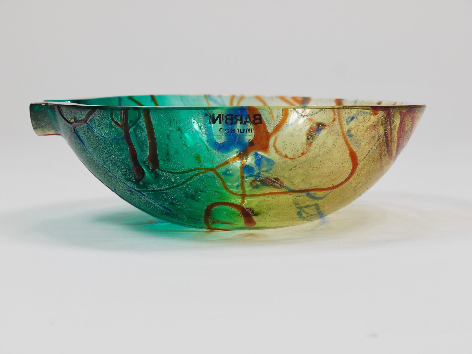 Alfredo Barbini Signed Murano Art Glass Bowl Or Ashtray, Italy, 1970s photo vintage