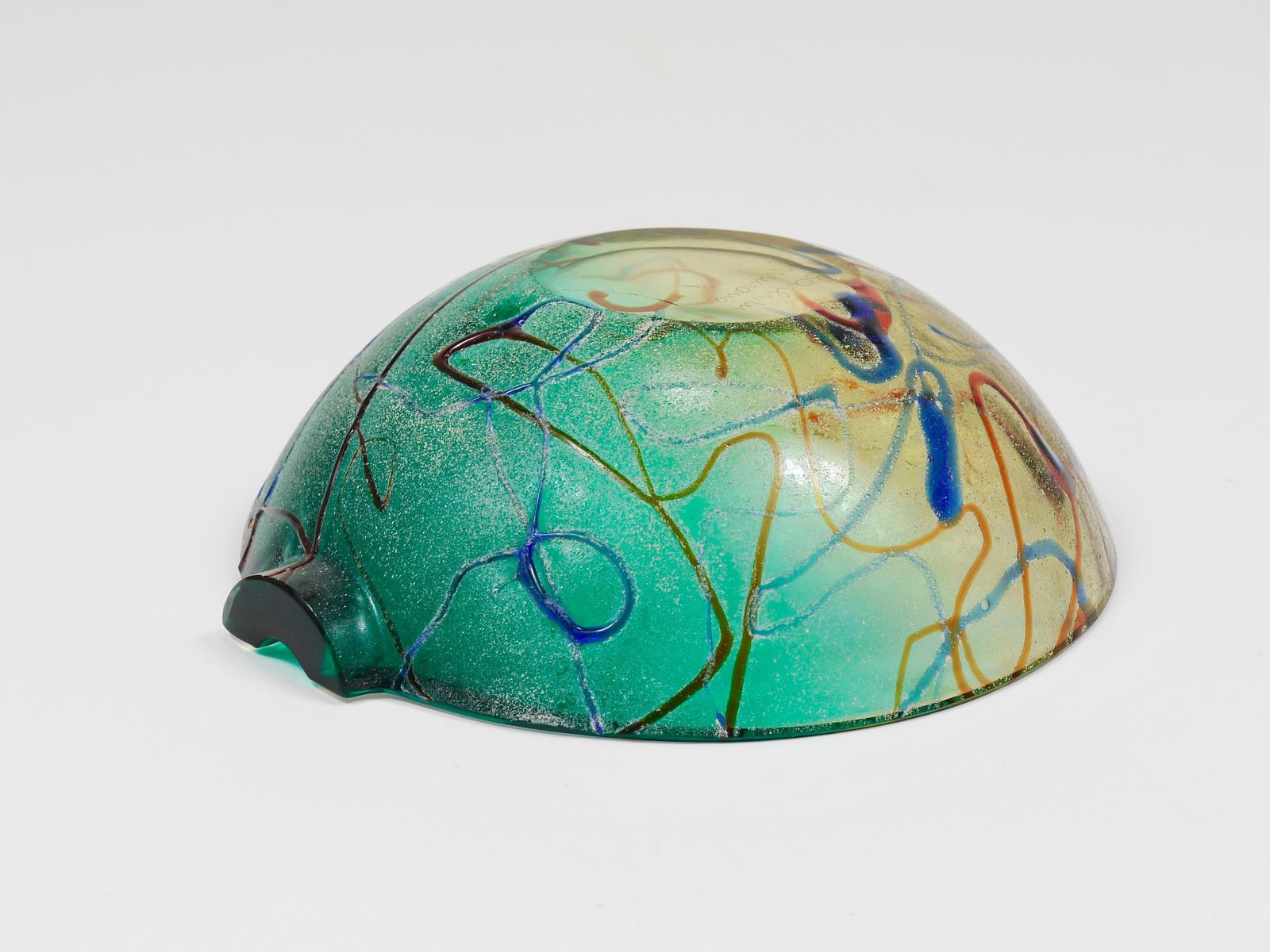 Home Decor Alfredo Barbini Signed Murano Art Glass Bowl Or Ashtray, Italy, 1970s photo