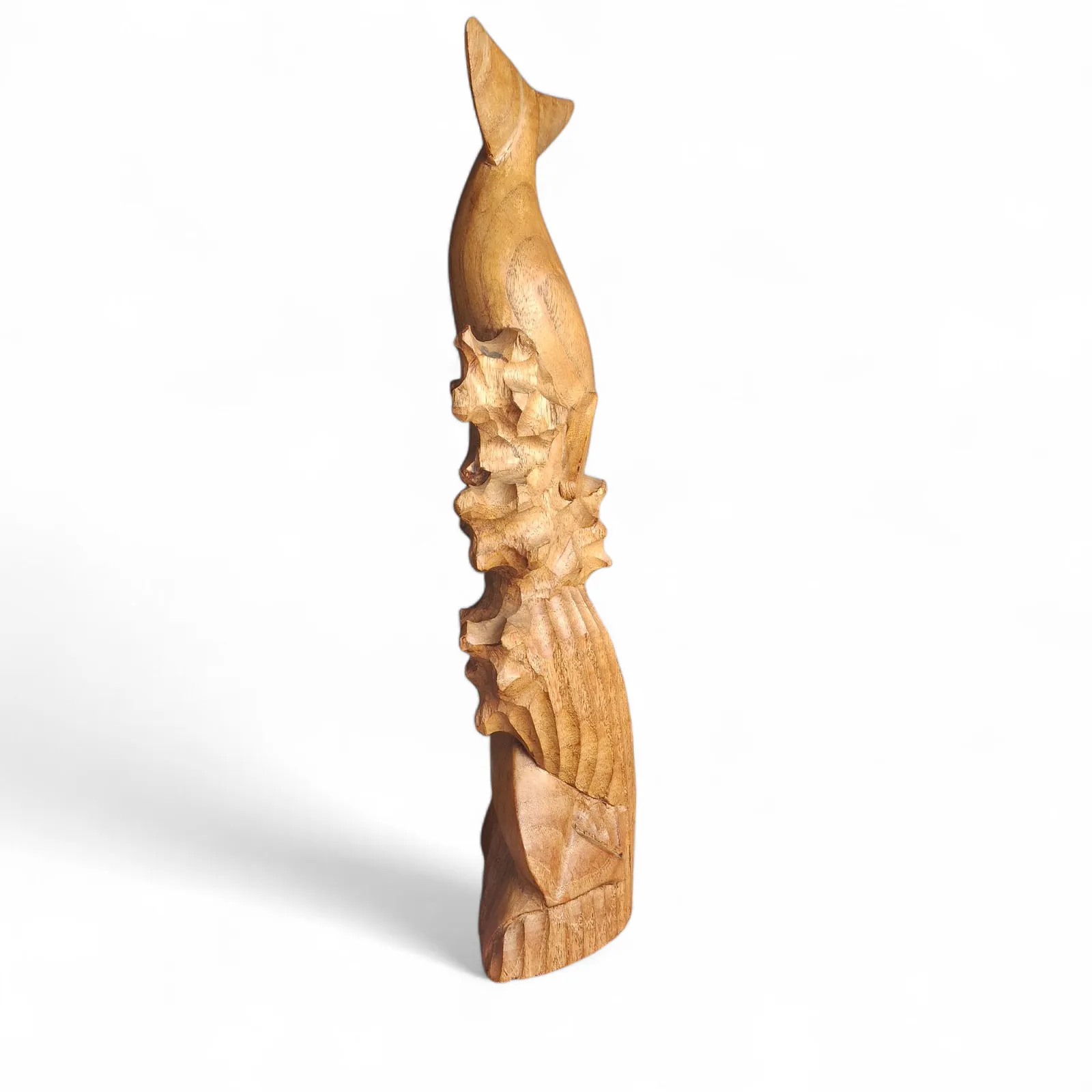 photo for sale Hand Carved Tropical Hardwood Dolphin Sculpture Coastal Nautical Decor
