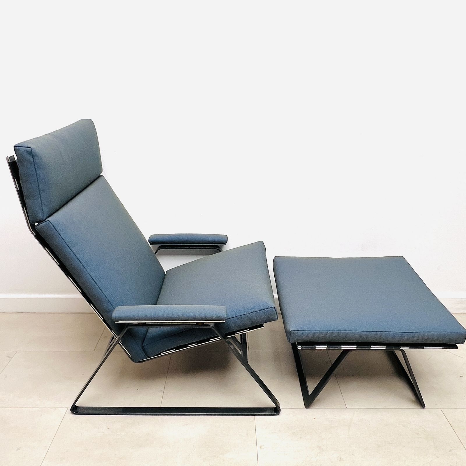 British Lounge Chair And Footstool By William Plunkett photo vintage