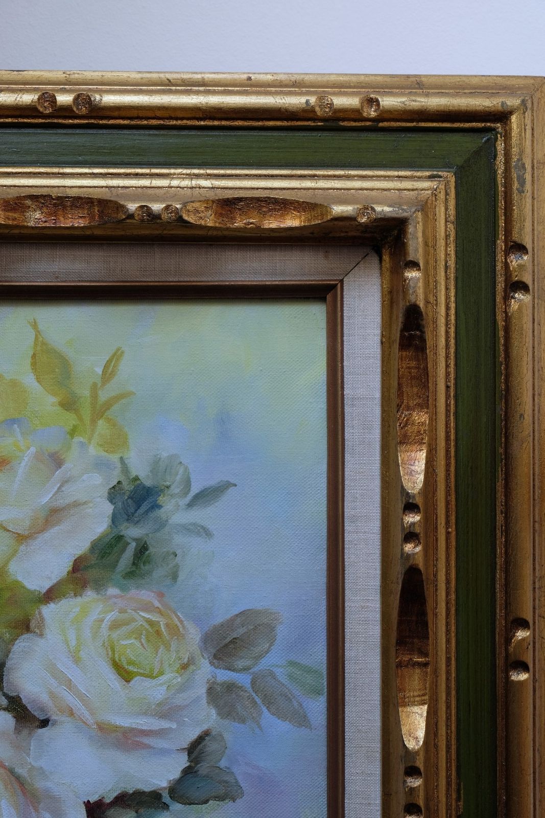 Still Life Of Yellow Roses Oil On Canvas Signed Yeiser photo Art