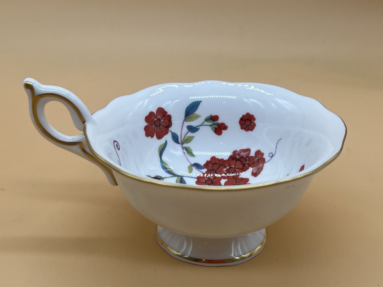 Wedgwood China Harlequin Collection Turquoise Crocus Design Footed Tea Cup And Saucer Duo. photo buy