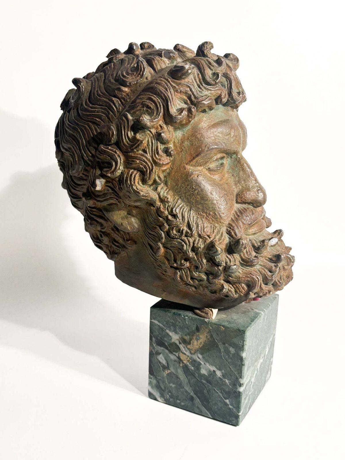 Head Of The Boxer Satyros Of Elis In Marble Printed 20th Century photo furniture