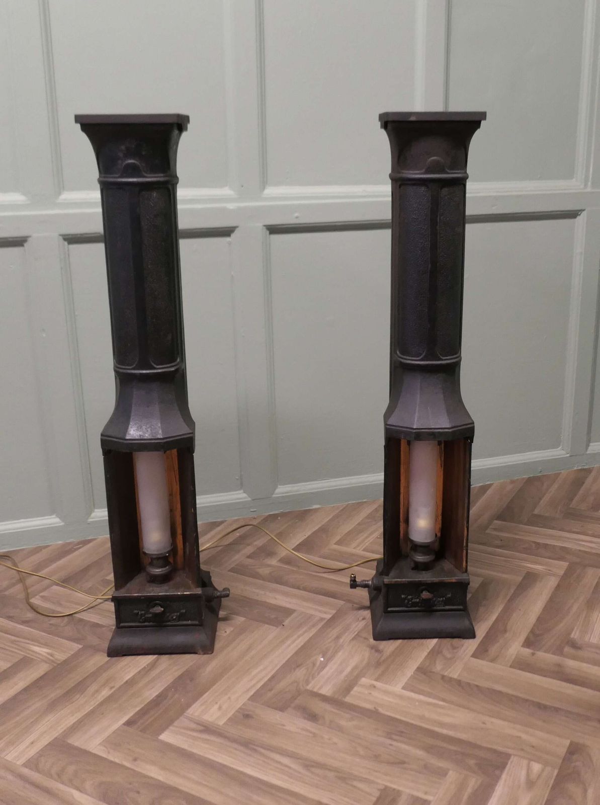 A Pair Of French Cast Iron Green House Heater Lamps photo 1680.0