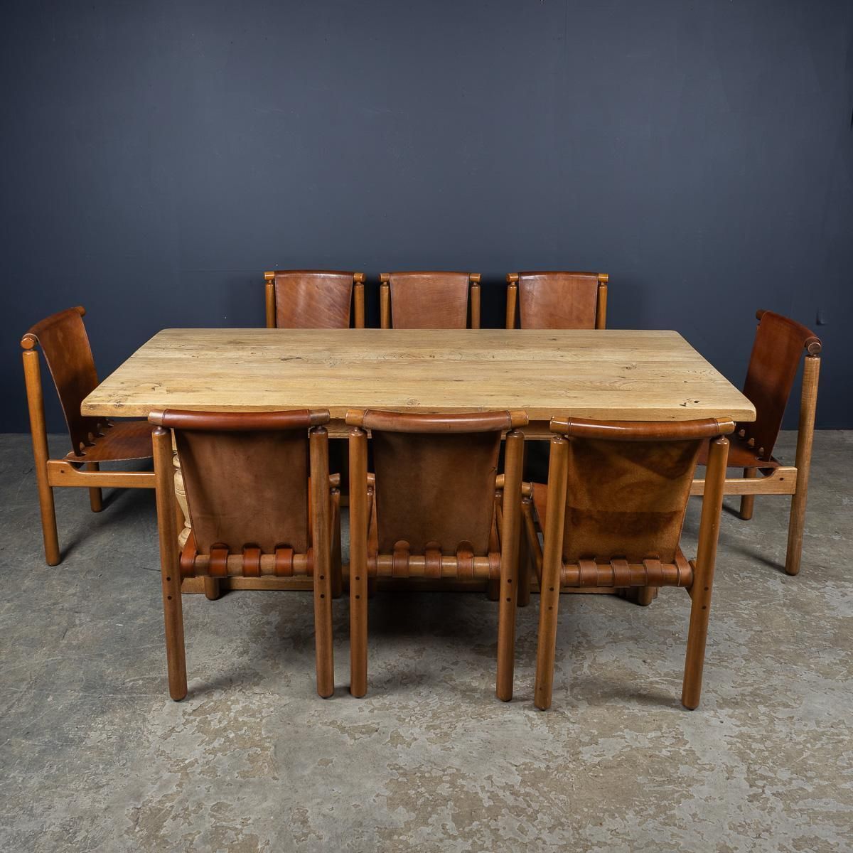 A Superb 20thc Set Of Eight Ilmari Tapiovaara Leather Dining Chairs C.1950 photo for sale