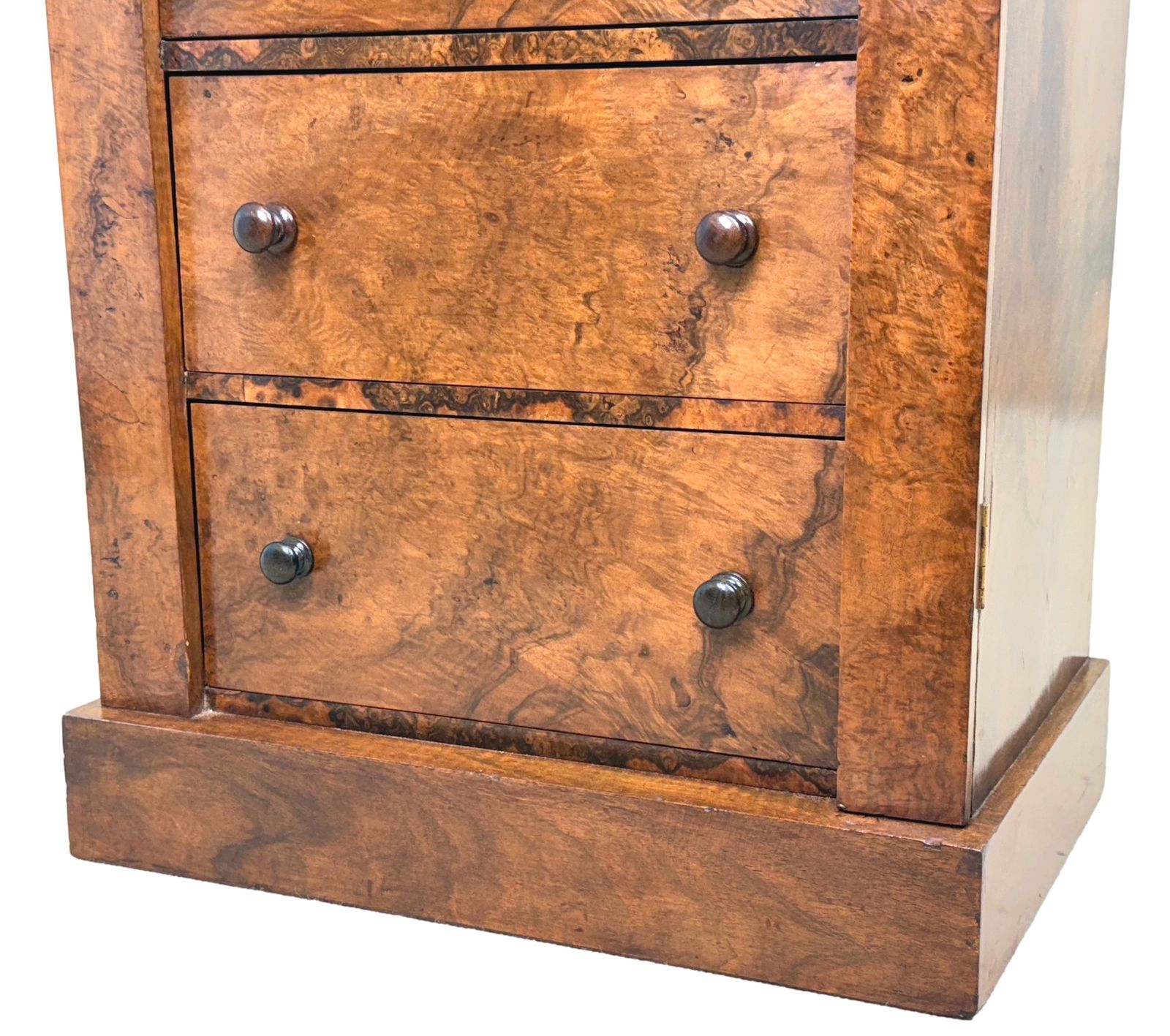 Mid 19th Century Burr Walnut Wellington Chest Of Drawers (England, Circa 1860) photo vinterior