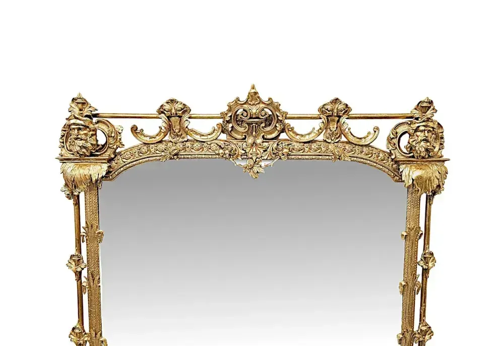 A Very Rare Large Size 19th Century Castle Or Country House Overmantel Mirror photo vinterior