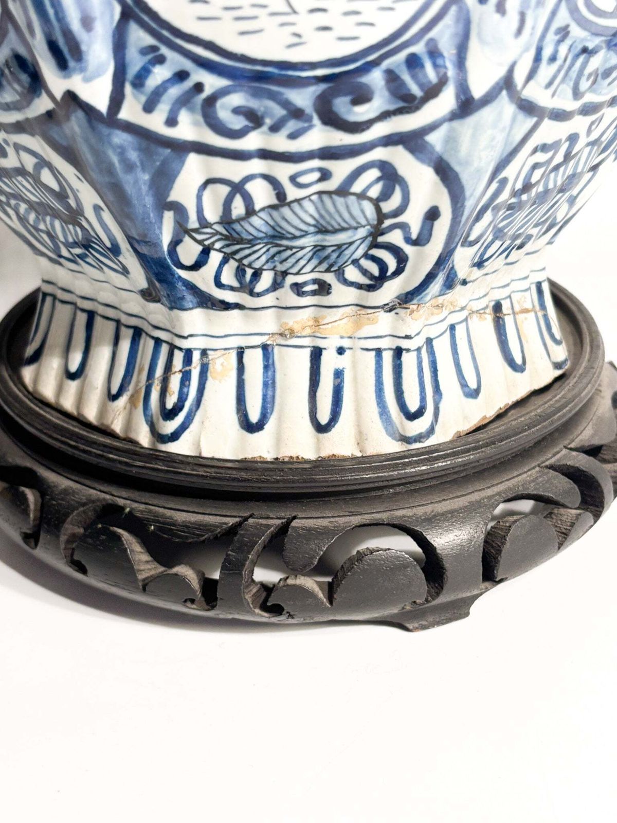 photo furniture Delft Ceramic Vase White And Cobalt Blue Early Twentieth Century