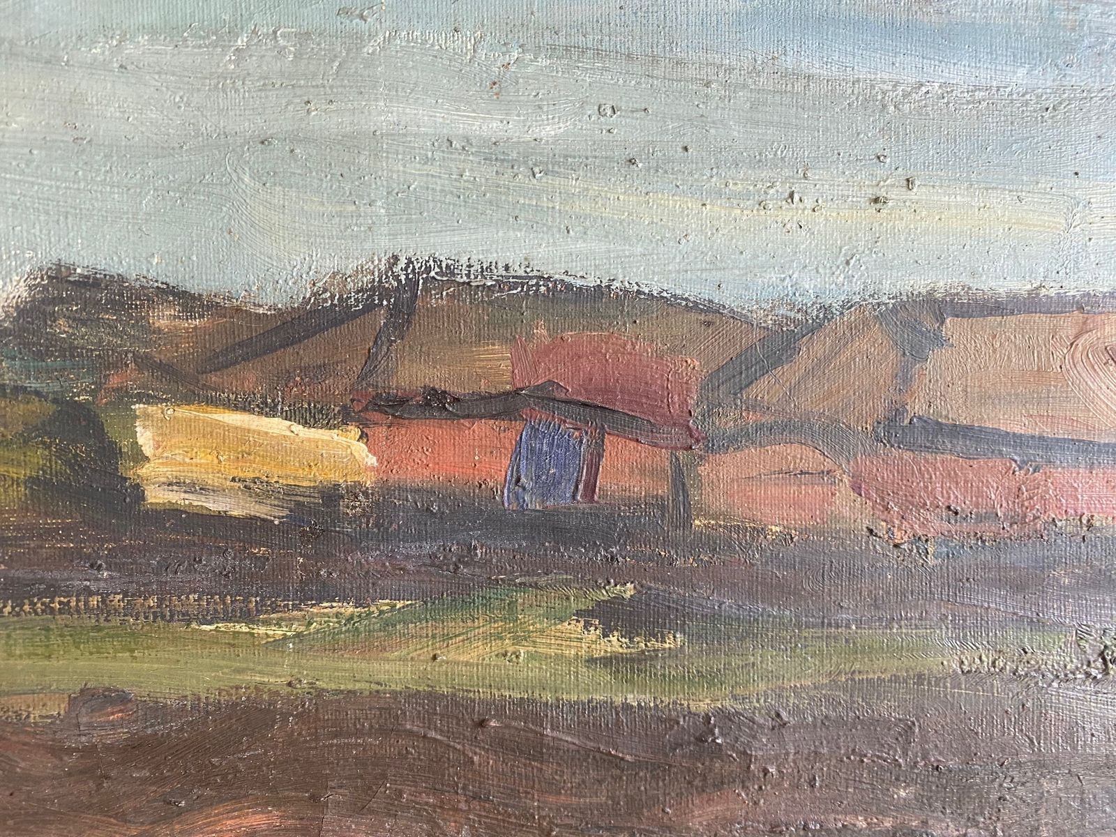 Mid Century Belgian Oil On Canvas 60 X 53.5 Cms photo vinterior