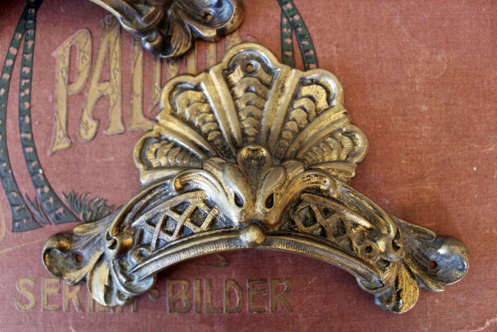 Set Of Two Antique Rococo Regency Cast Bronze Handle, Piano Handle, Carrying Handle, Furniture Handle, Hardware Restoration, Architectural photo for sale