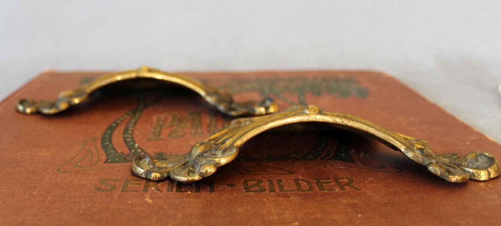 Set Of Two Antique Rococo Regency Cast Bronze Handle, Piano Handle, Carrying Handle, Furniture Handle, Hardware Restoration, Architectural photo Home Fixtures