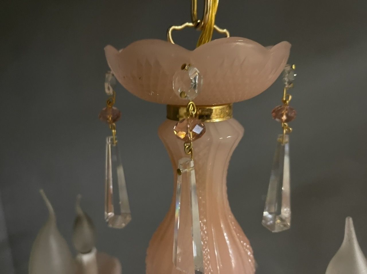 1100.0 Italian Pink Murano Glass Flower Chandelier photo