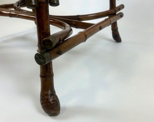 Furniture Austrian Art Noveau Bamboo Side Chair, 1900s photo