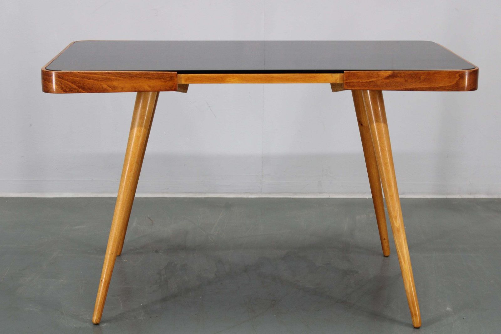 1960s Beech Coffee Table With Opaxy Glass Top, Czechoslovakia photo furniture