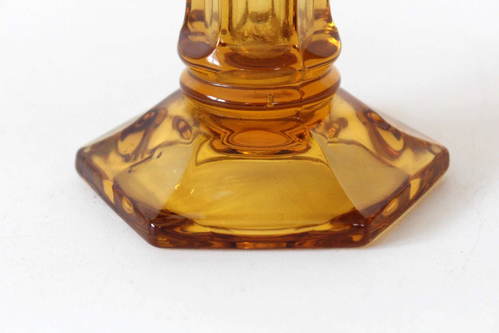 Art Deco Val Saint Lambert (Vsl) Amber Glass Vase, Charles Graffart Belgium, Tulip Vase, Signed, Model American 1935, Luxval Series photo 54.0