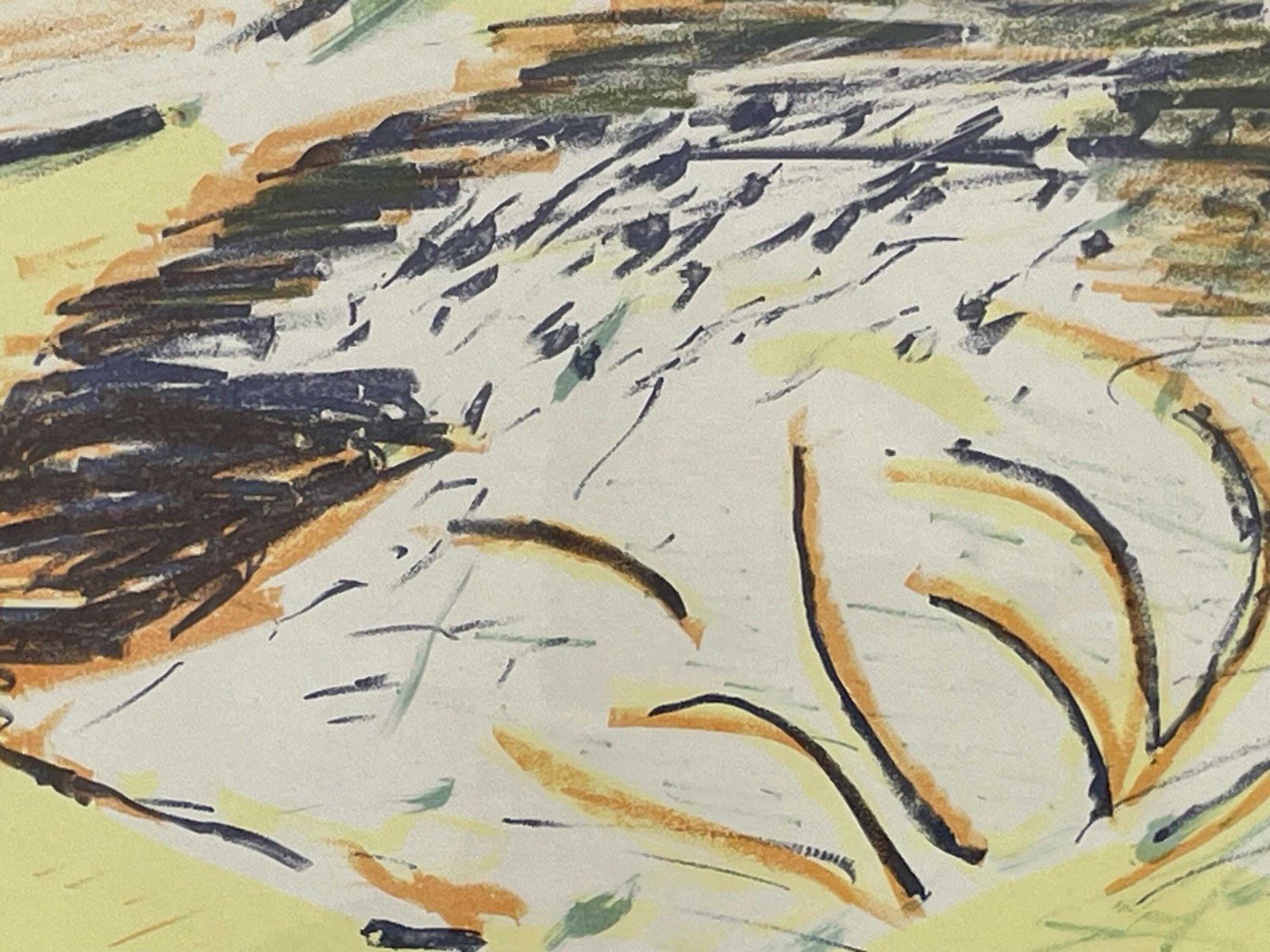 Vintage Danish Lithographic Print From 1982 By Jens Uffe Rasmussen (B. 1948)   Abstract Expressionist Art By Renowned Artist From Denmark photo 216.0