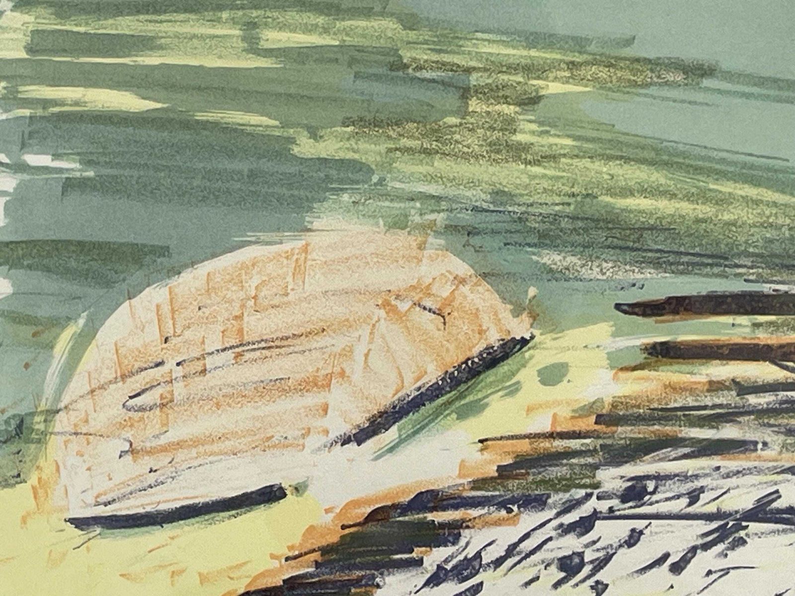Vintage Danish Lithographic Print From 1982 By Jens Uffe Rasmussen (B. 1948)   Abstract Expressionist Art By Renowned Artist From Denmark photo vintage