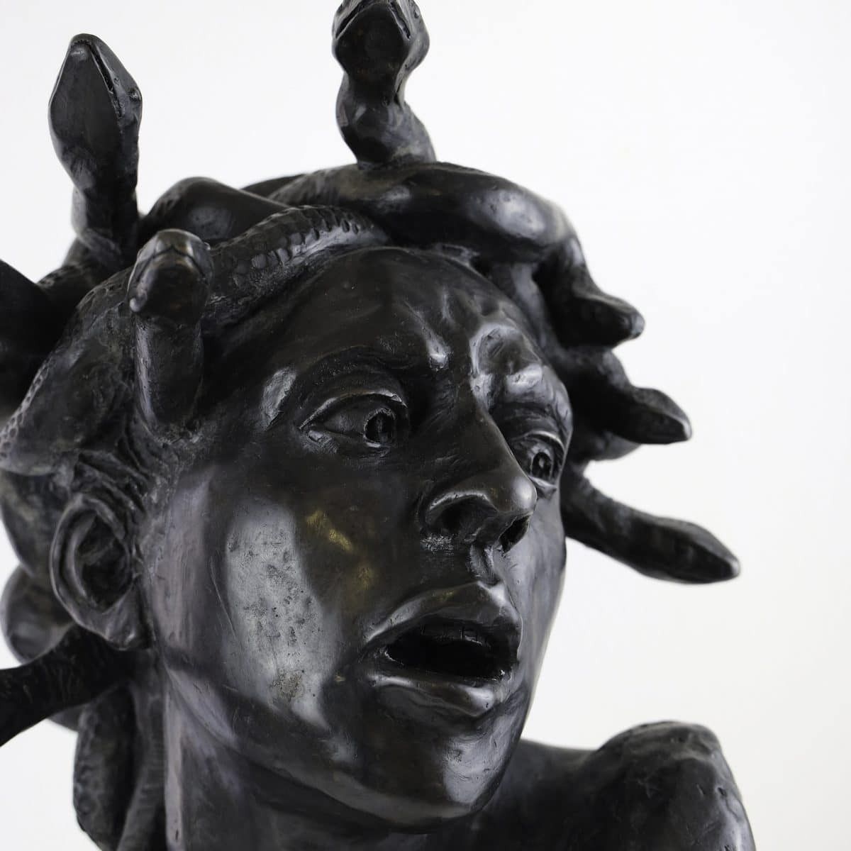 Lost Wax Bronze Sculpture, 20th Century, Head Of Medusa photo furniture