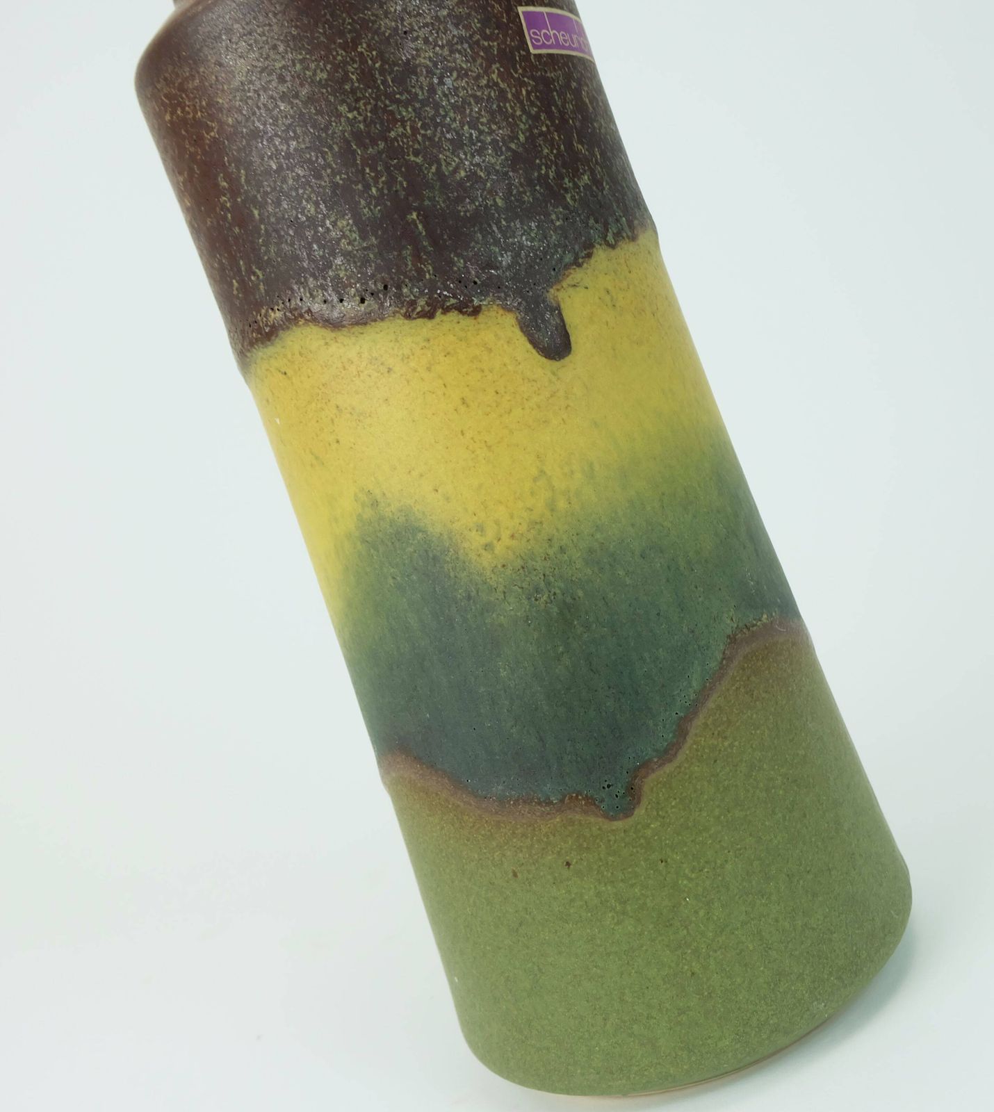 Vintage Scheurich Vaas Model 205 32, Jaren 1960–1970, Matte Glazuur In Gele Tinten photo 115.0