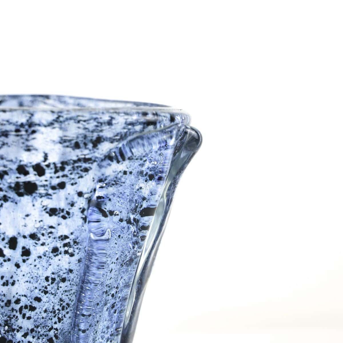 Gemmated Marine Glass Vase, Ftb (Ferro, Toso, Barovier) Murano, 1930s. Acid Signature Ftb Murano Ars. photo for sale