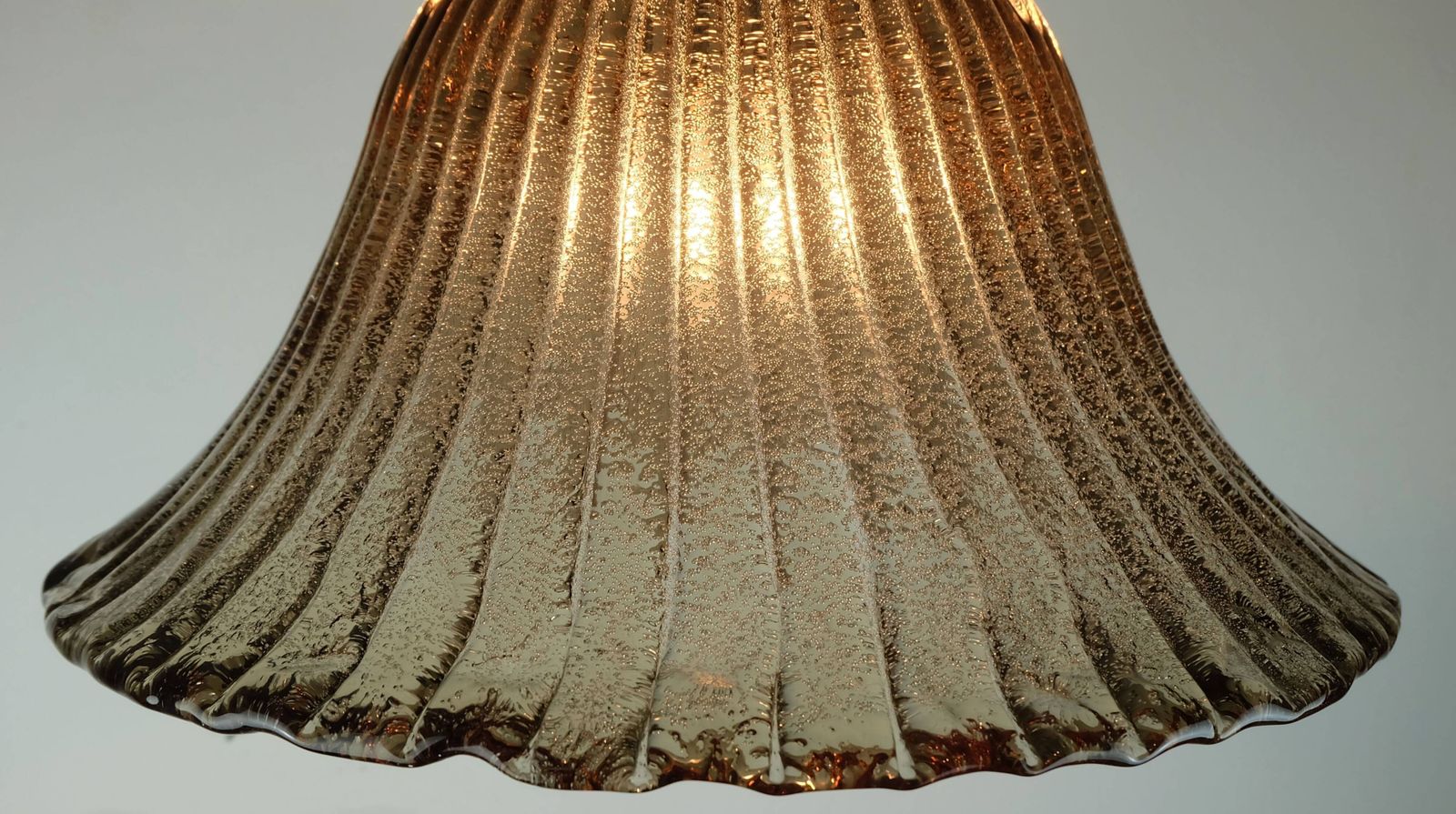 photo for sale Mid Century Pendant Light Briloner Leuchten Murano Glass And Metal 1970s